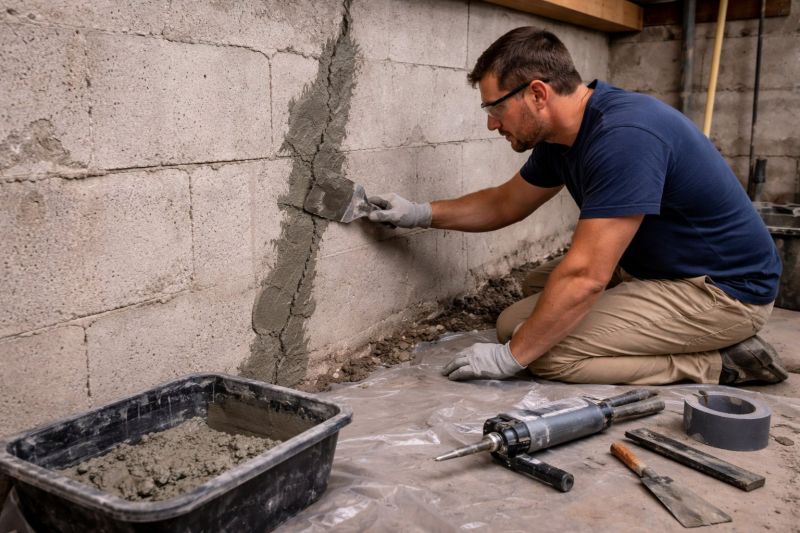Foundation Crack Repair in Iron Station, NC