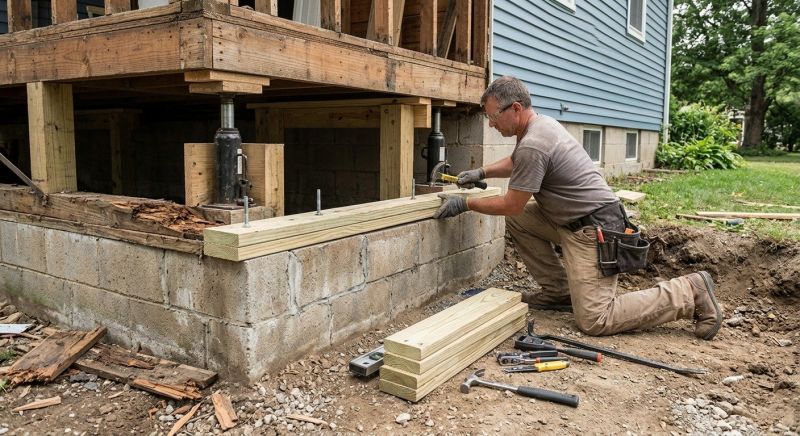 Sinking Foundation Repair in Hickory, NC