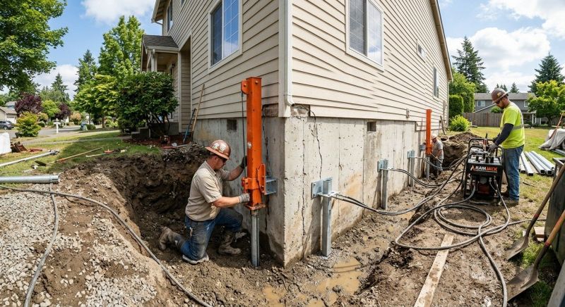 Sinking Foundation Repair in Huntersville, NC